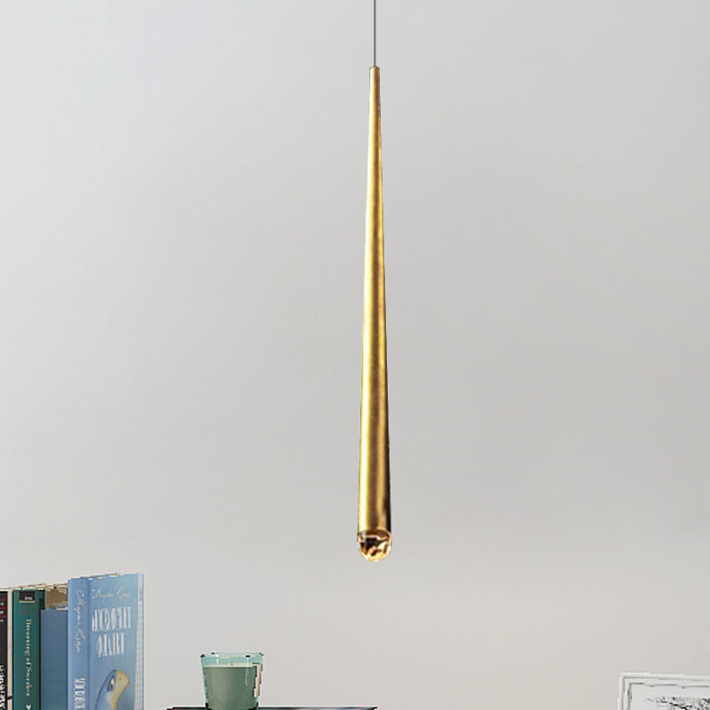 Modern Metal LED Ceiling Pendant Light - Adjustable Cord - Black/Brass - Ideal for Minimalist Living Rooms