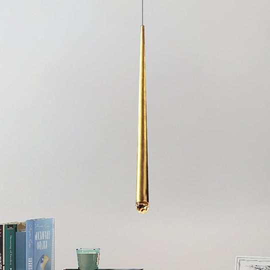 Modern Metal LED Ceiling Pendant Light - Adjustable Cord - Black/Brass - Ideal for Minimalist Living Rooms