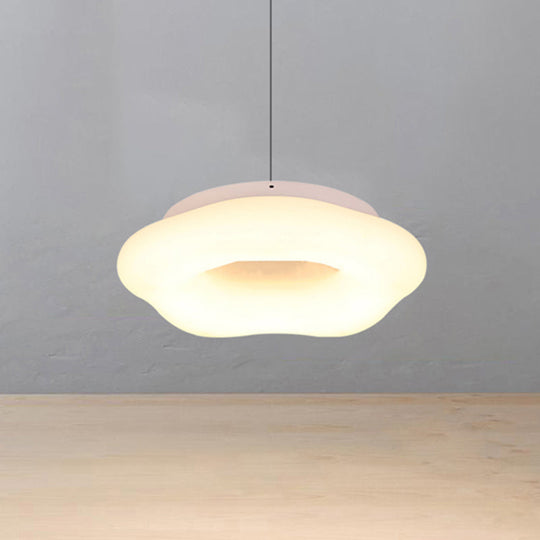 Cloud Drop Pendant Acrylic Led White Ceiling Light - 18/21.5 Wide Ideal For Living Room / 18