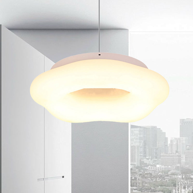 Cloud Drop Pendant Acrylic Led White Ceiling Light - 18/21.5 Wide Ideal For Living Room