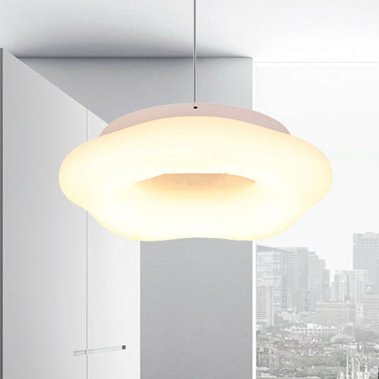 Cloud Drop Pendant Acrylic Led White Ceiling Light - 18/21.5 Wide Ideal For Living Room
