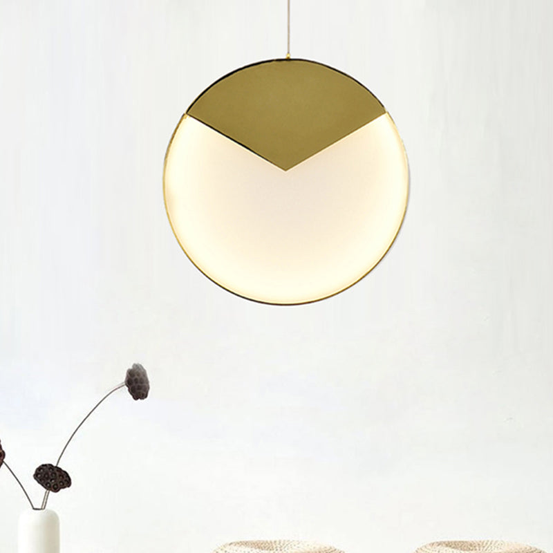 Post Modern Gold Milk Glass Pendant Ceiling Lamp For Living Room With Led Lights And Multiple Arc