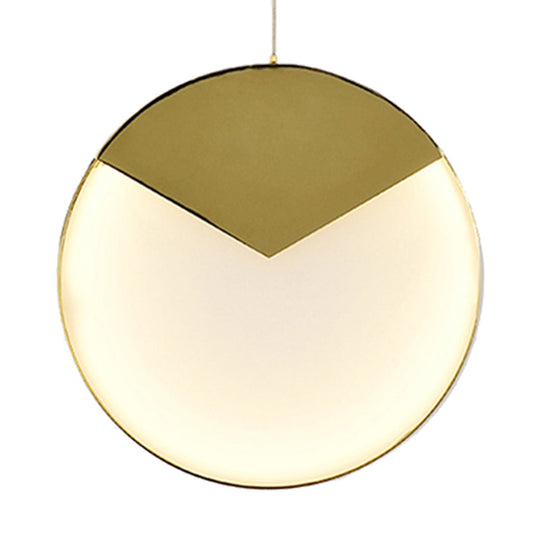 Post Modern Gold Milk Glass Pendant Ceiling Lamp For Living Room With Led Lights And Multiple Arc