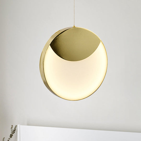LED Gold Milk Glass Pendant Ceiling Lamp for Modern Living Room"