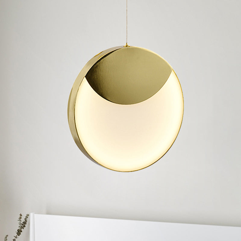 Post Modern Gold Milk Glass Pendant Ceiling Lamp For Living Room With Led Lights And Multiple Arc