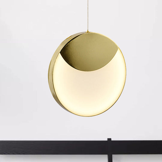 LED Gold Milk Glass Pendant Ceiling Lamp for Modern Living Room"