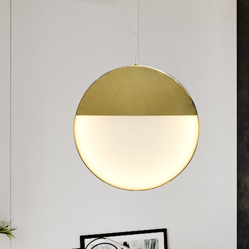 Post Modern Gold Milk Glass Pendant Ceiling Lamp For Living Room With Led Lights And Multiple Arc