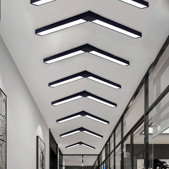 Sleek Rectangular LED Hanging Light - Minimal Silver/Black/White - 23.5"/35.5"/47" Long - 5"/8"/12" Wide