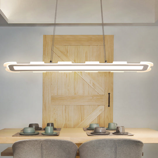 Modern LED Pendant Light with Acrylic Shade - 16"/23.5"/31.5" Width - Warm/White Light - Ideal for Kitchen Island