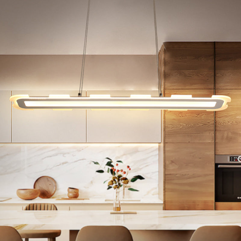 16/23.5/31.5 Wide Led Pendant Light: Minimalist Acrylic Shade Warm/White Light