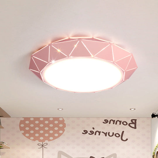 Sleek UFO Girl Bedroom LED Ceiling Light - Acrylic Metal Nordic Flushmount