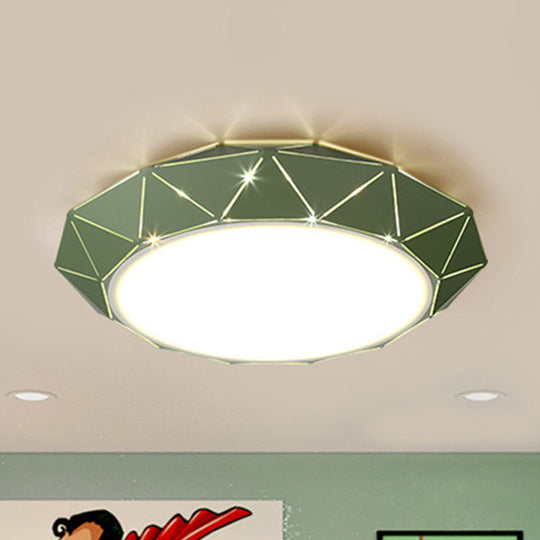 Sleek UFO Girl Bedroom LED Ceiling Light - Acrylic Metal Nordic Flushmount