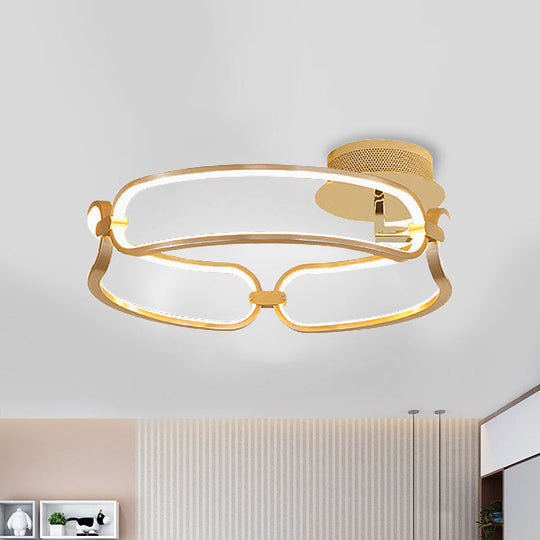 Contemporary Led Gold Flush Ceiling Light: 18/23.5/31.5 Wide Acrylic Fixture In Warm/White/Natural