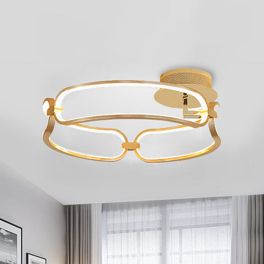 Contemporary LED Gold Flush Ceiling Light: 18"/23.5"/31.5" Wide Acrylic Fixture in Warm/White/Natural Light