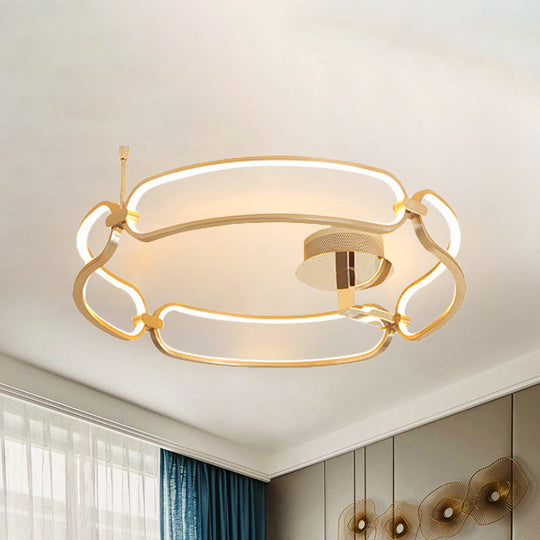 Contemporary LED Gold Flush Ceiling Light: 18"/23.5"/31.5" Wide Acrylic Fixture in Warm/White/Natural Light