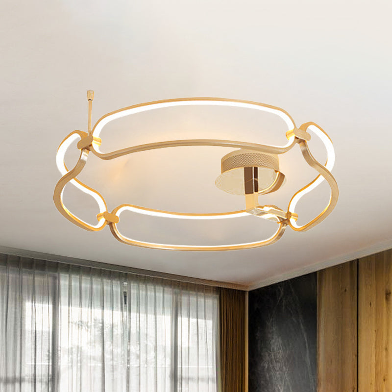 Contemporary LED Gold Flush Ceiling Light: 18"/23.5"/31.5" Wide Acrylic Fixture in Warm/White/Natural Light