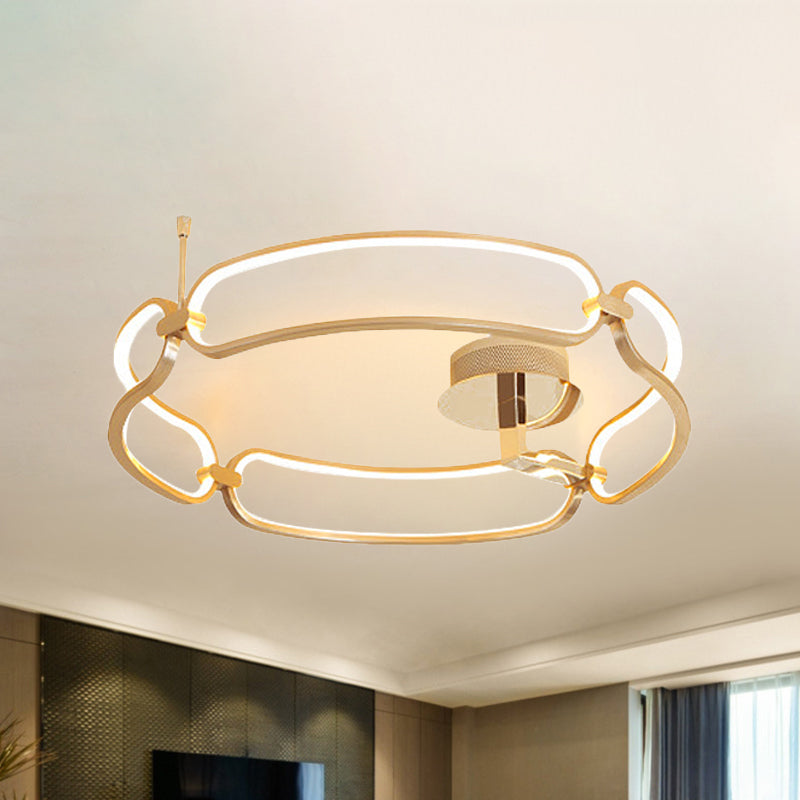 Contemporary LED Gold Flush Ceiling Light: 18"/23.5"/31.5" Wide Acrylic Fixture in Warm/White/Natural Light