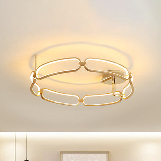 Contemporary LED Gold Flush Ceiling Light: 18"/23.5"/31.5" Wide Acrylic Fixture in Warm/White/Natural Light