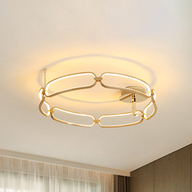 Contemporary LED Gold Flush Ceiling Light: 18"/23.5"/31.5" Wide Acrylic Fixture in Warm/White/Natural Light