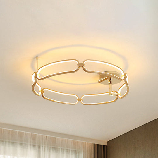 Contemporary LED Gold Flush Ceiling Light: 18"/23.5"/31.5" Wide Acrylic Fixture in Warm/White/Natural Light
