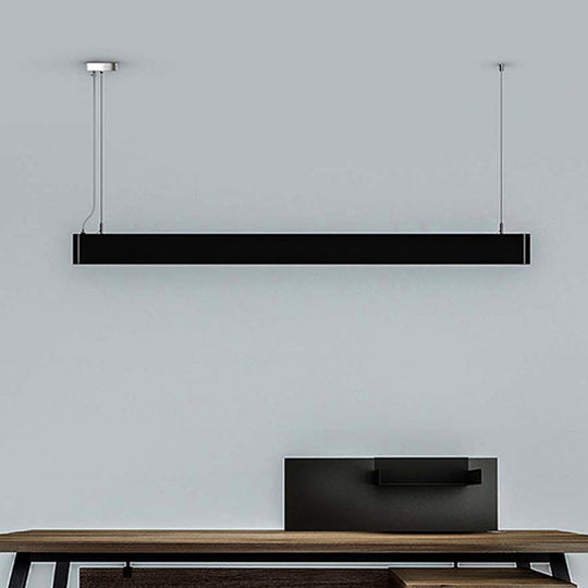 Minimal Metal LED Linear Pendant Lamp - White/Black Hanging Light Kit in White/Warm/Natural Light