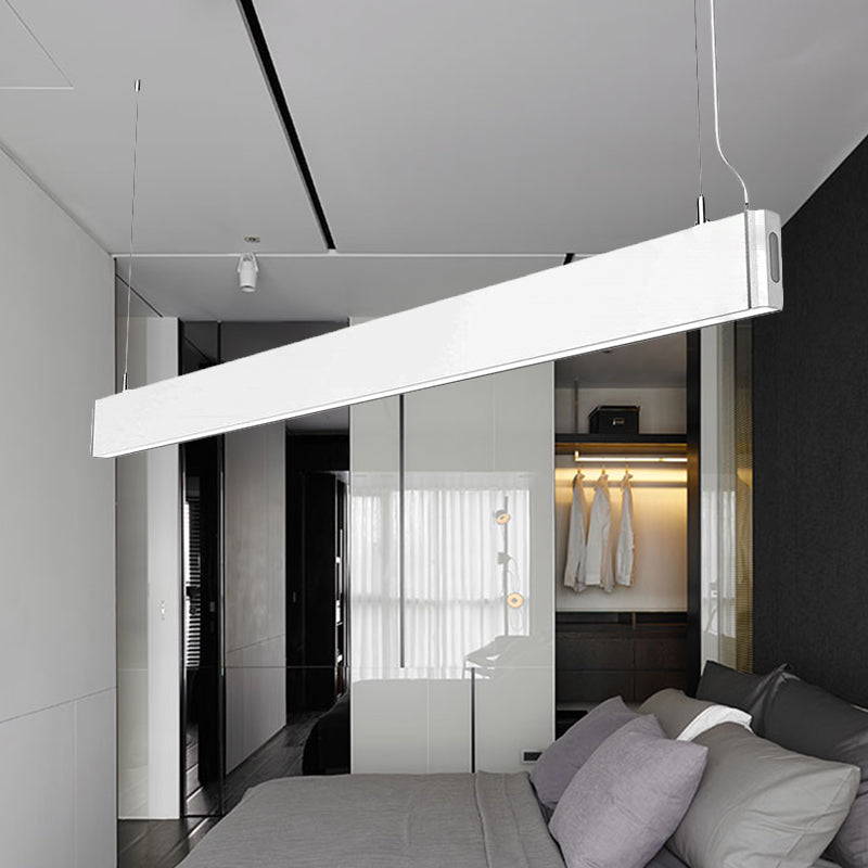 Minimalistic Led Linear Pendant Lamp In White/Black - Multiple Light Options Hanging Kit