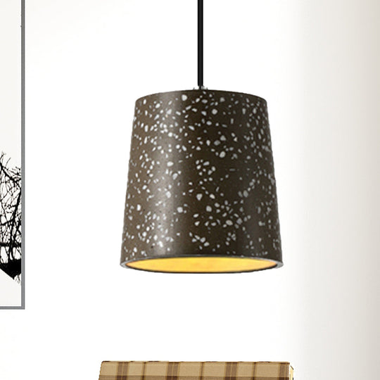 Nordic Style Cement Cone Pendant Light - 1 Light Black/White/Brown
