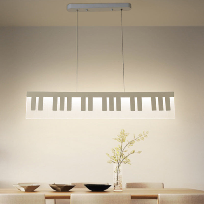 Piano-Shaped Led Dining Room Ceiling Lamp In Warm/White/Natural Light Contemporary Acrylic Design