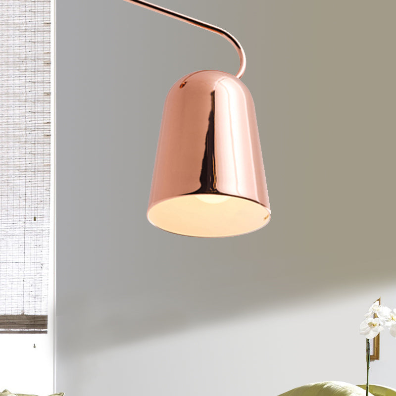 Modern 1-Light Hanging Pendant Light With Metal Bell Shade Black/White Suspension Lamp For Dining