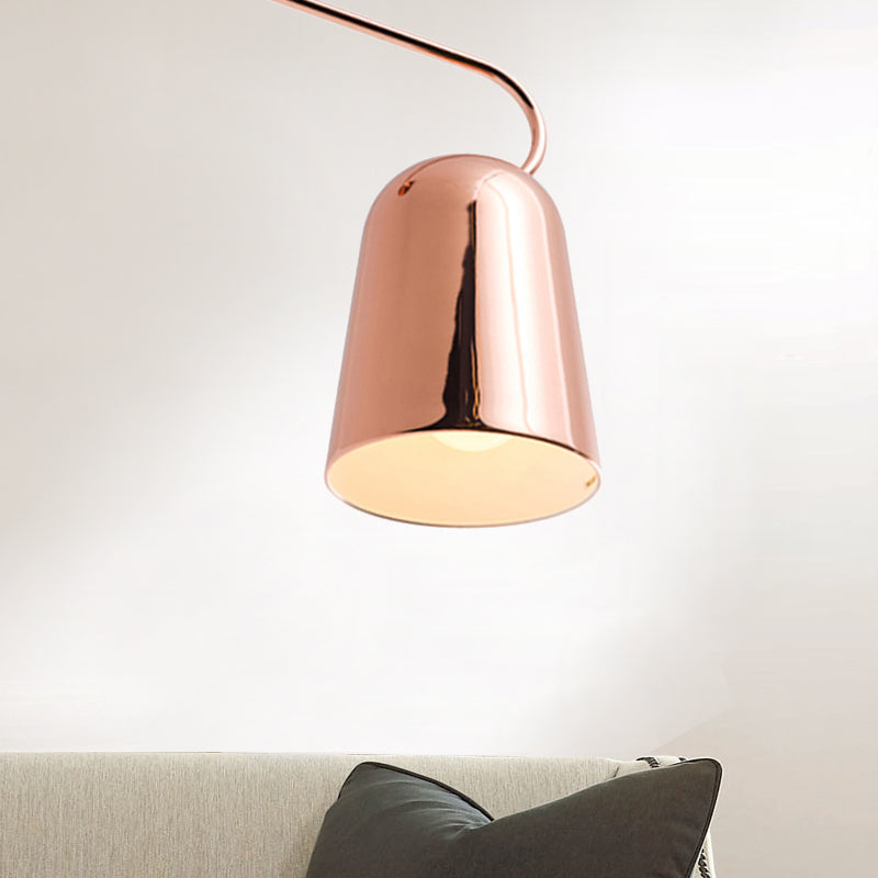 Modern 1-Light Dining Room Pendant with Metal Bell Shade - Black/White