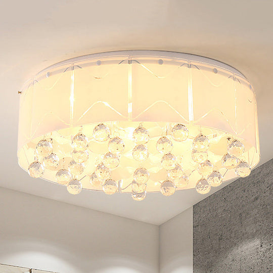 Modernist Crystal Flush Mount Lighting with Multi Lights - 18"/19.5" Wide, White LED Fixture