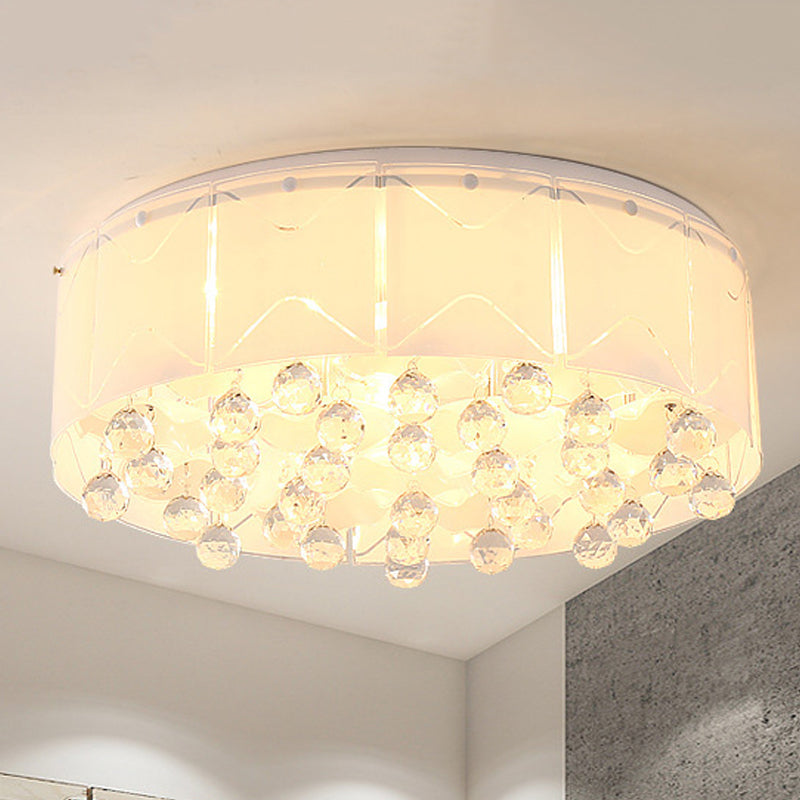 Modernist Crystal Flush Mount Lighting With Multi Lights - 18/19.5 Wide White Led Fixture / 19.5