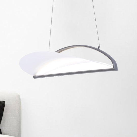 Modern Ultra Thin LED Pendant Ceiling Lamp, Grey/White, 16.5"/23.5" Wide