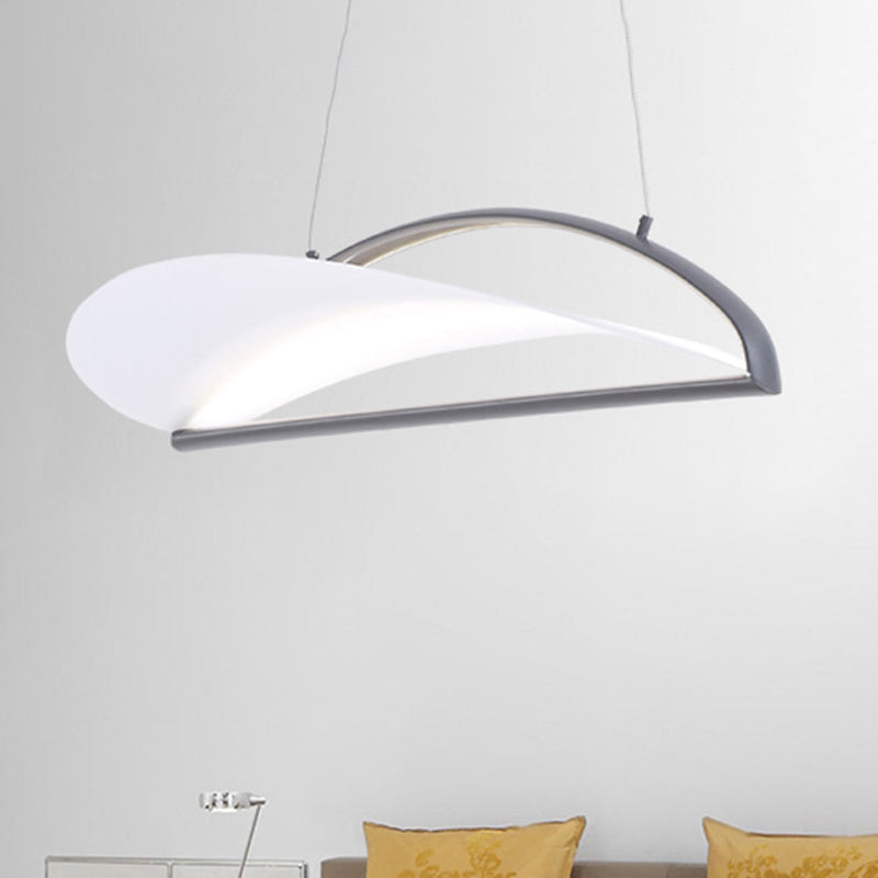 Modern Ultra Thin LED Pendant Ceiling Lamp, Grey/White, 16.5"/23.5" Wide
