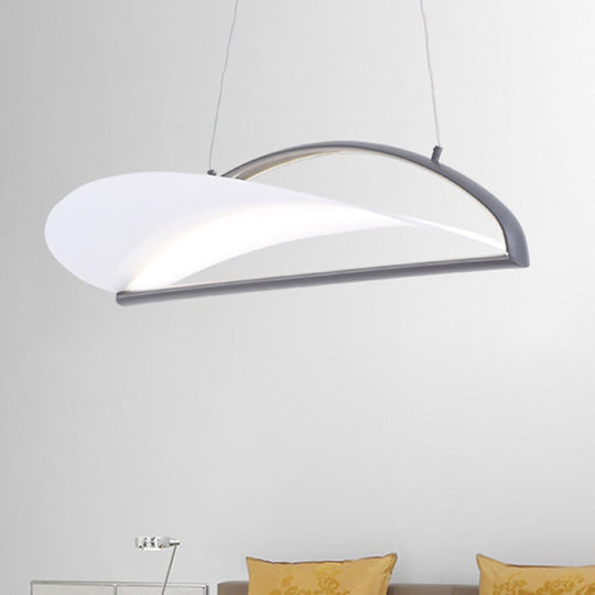 Modern Ultra Thin LED Pendant Ceiling Lamp, Grey/White, 16.5"/23.5" Wide