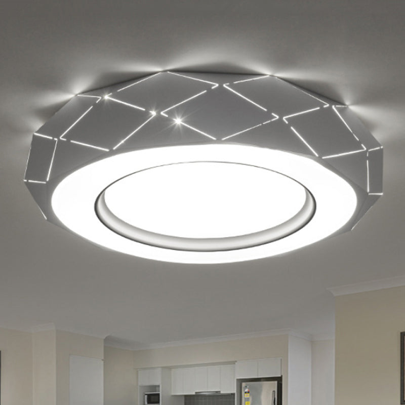 Minimalistic Acrylic Shade Led Ceiling Light In White 11/19.5/24.5 Wide / 11