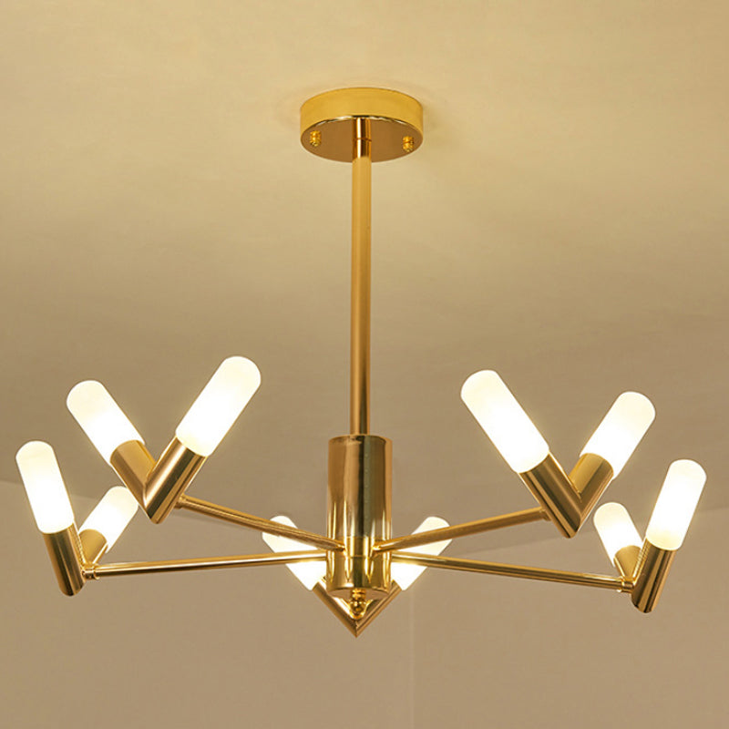 Modern Brass Tube Ceiling Chandelier - 10/30 Light Metal Fixture for Dining Room