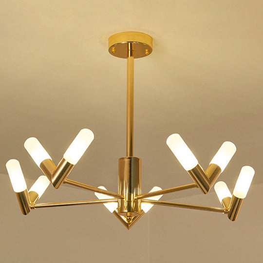 Modern Brass Tube Ceiling Chandelier - 10/30 Light Metal Fixture for Dining Room
