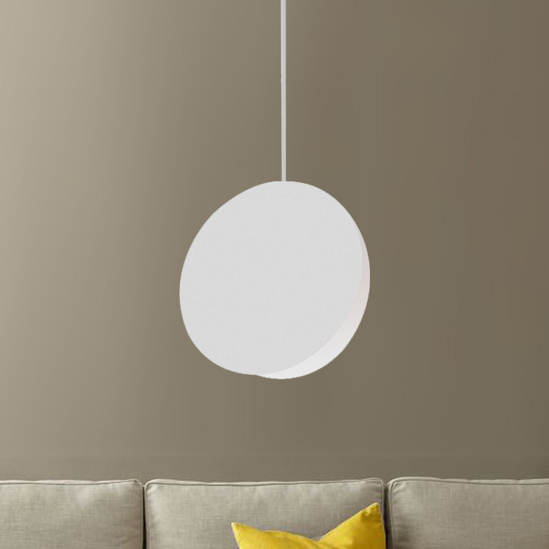 Modern Nordic Style 1-Light Metal Pendant Lamp (8"/12"W) - Black/Grey/White Hanging Ceiling Light