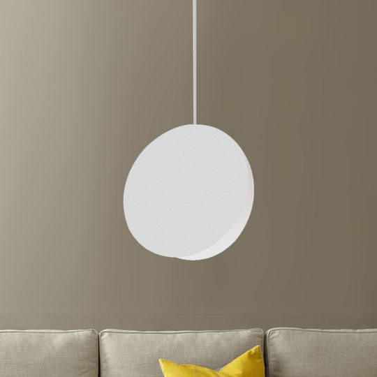 Modern Nordic Style 1-Light Metal Pendant Lamp (8"/12"W) - Black/Grey/White Hanging Ceiling Light