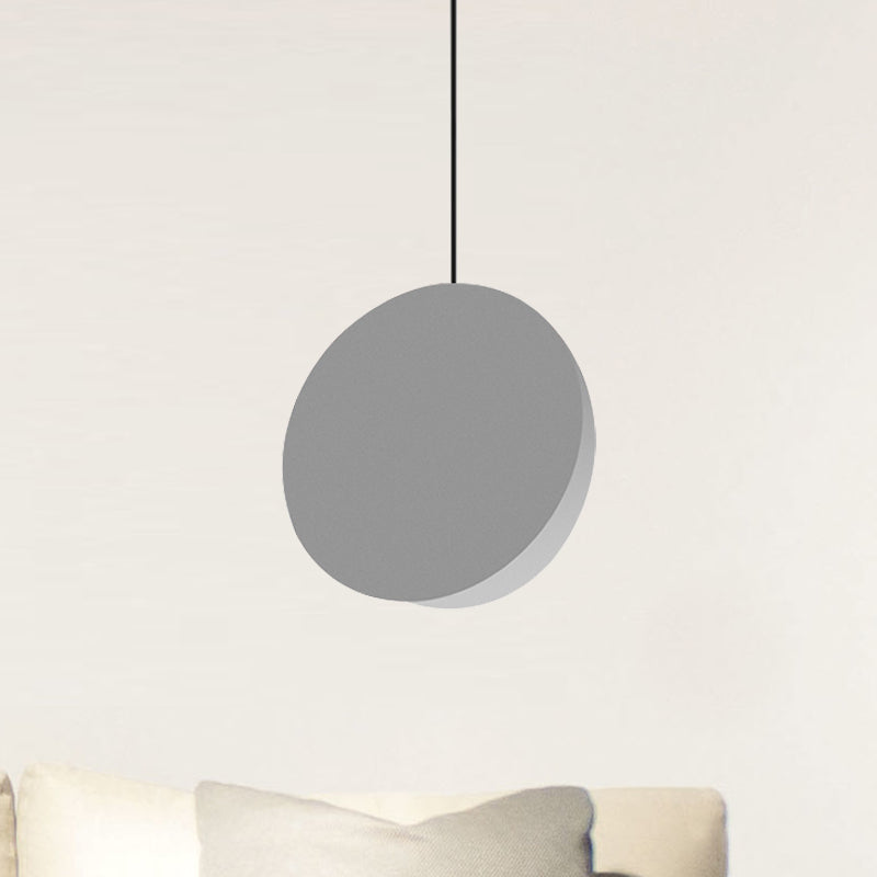 8/12W Modern Nordic Style Metal Pendant Lamp - 1 Light Black/Grey/White Grey / 8