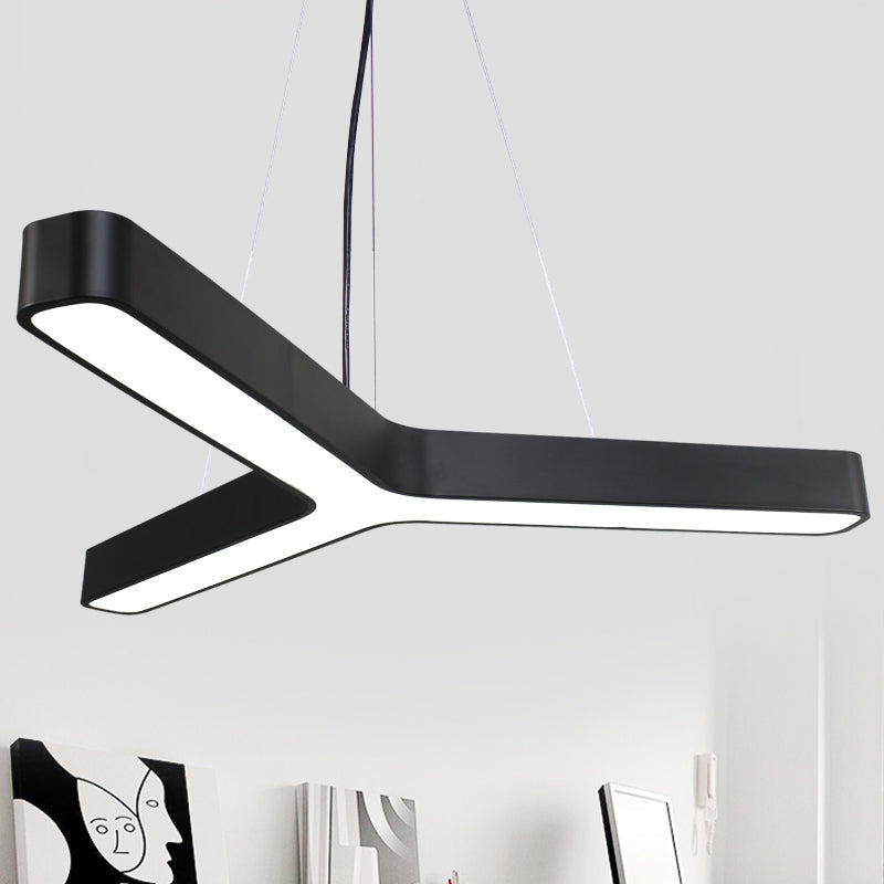 Contemporary LED Pendant Lamp for Gymnasium - Metal Y-Shaped Ceiling Light