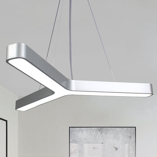 Contemporary LED Pendant Lamp for Gymnasium - Metal Y-Shaped Ceiling Light