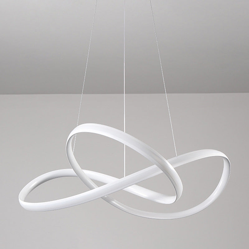 Modern Metal LED Chandelier for Dining Room - Seamless Curve Pendant Light