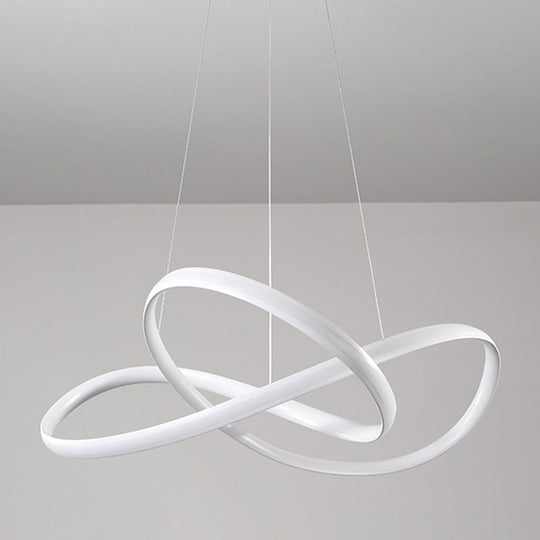 Modern Metal LED Chandelier for Dining Room - Seamless Curve Pendant Light