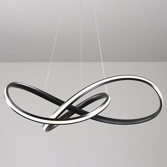 Modern Metal LED Chandelier for Dining Room - Seamless Curve Pendant Light