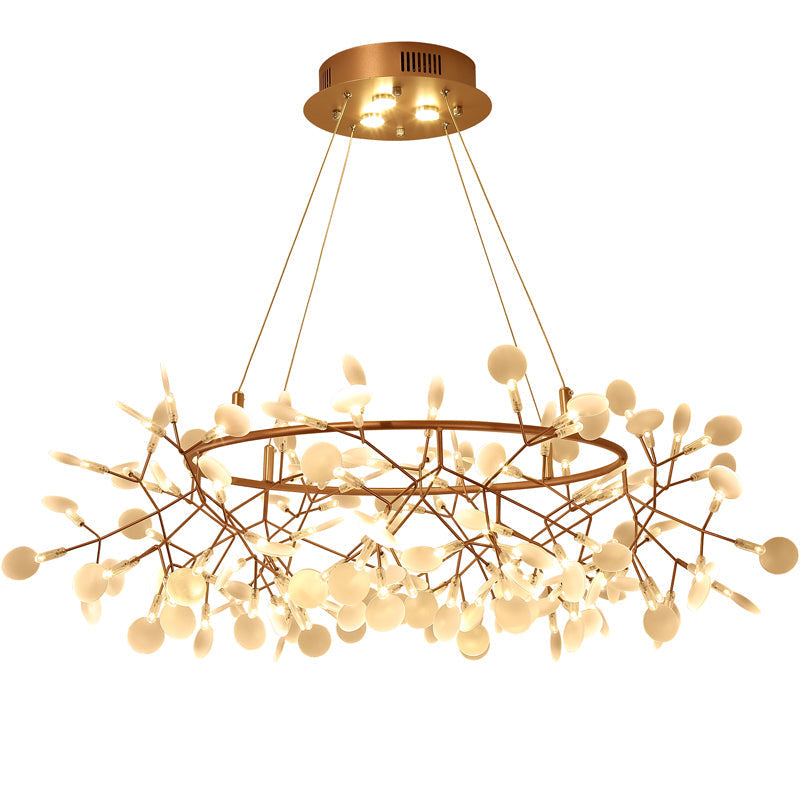 Bronze Designer LED Heracleum Chandelier: Acrylic Living Room Pendant Light Fixture