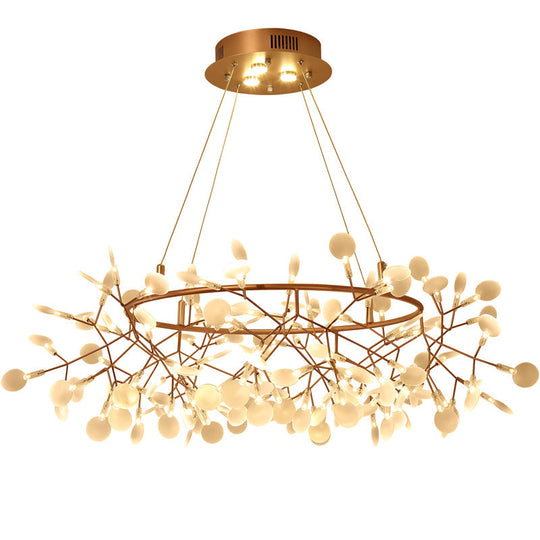 Bronze Designer LED Heracleum Chandelier: Acrylic Living Room Pendant Light Fixture