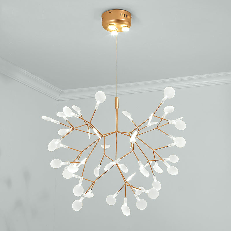 Bronze Acrylic Led Pendant Light: Designer Heracleum Chandelier For Living Room 45 / White