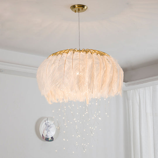 Nordic Feather Chandelier Pendant Light for Dining Room